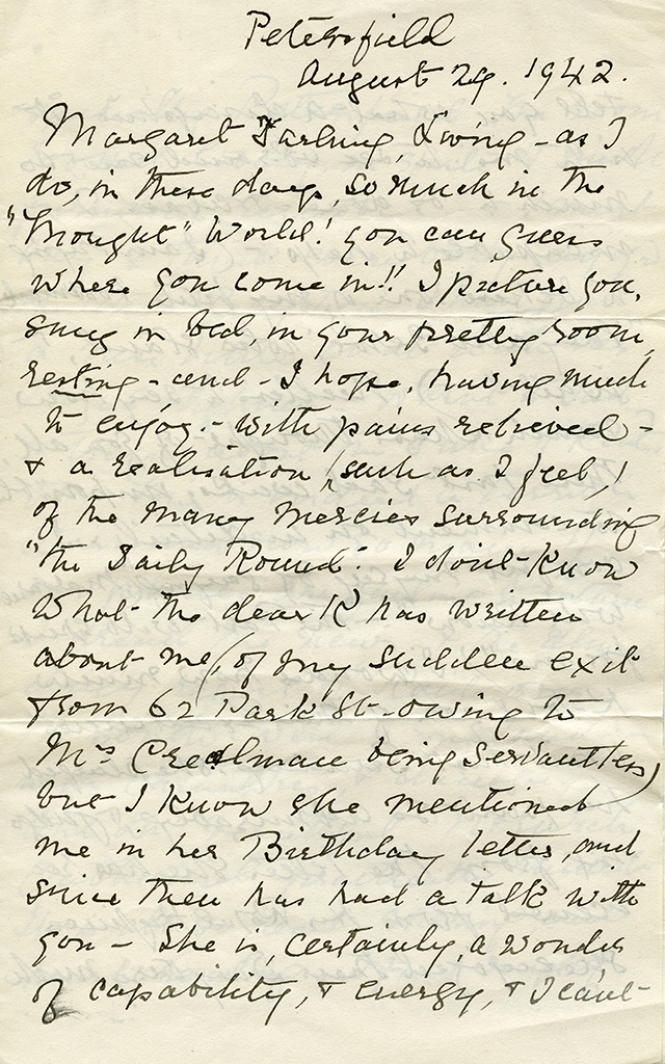 Letter from Hetty Kimber to Margaret Kendall